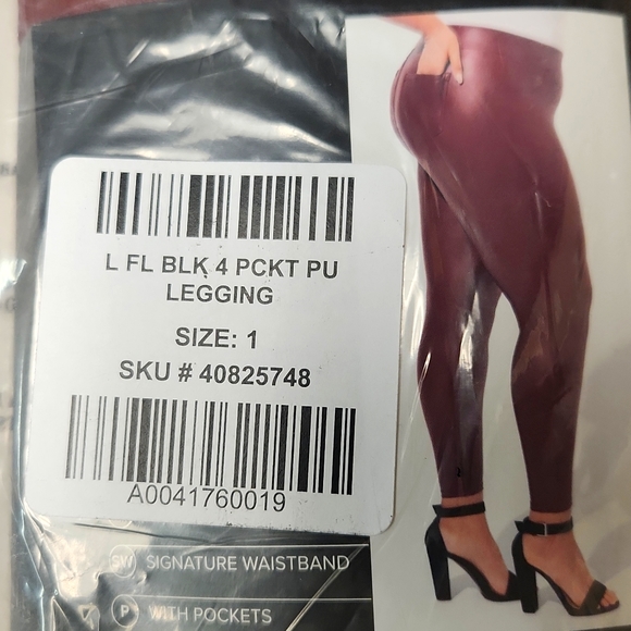 ❤️NWT VINTAGE TORRID LEGGING - FAUX VEGAN LEATHER - POCKETS MERLOT PLUS SIZE - Picture 4 of 13
